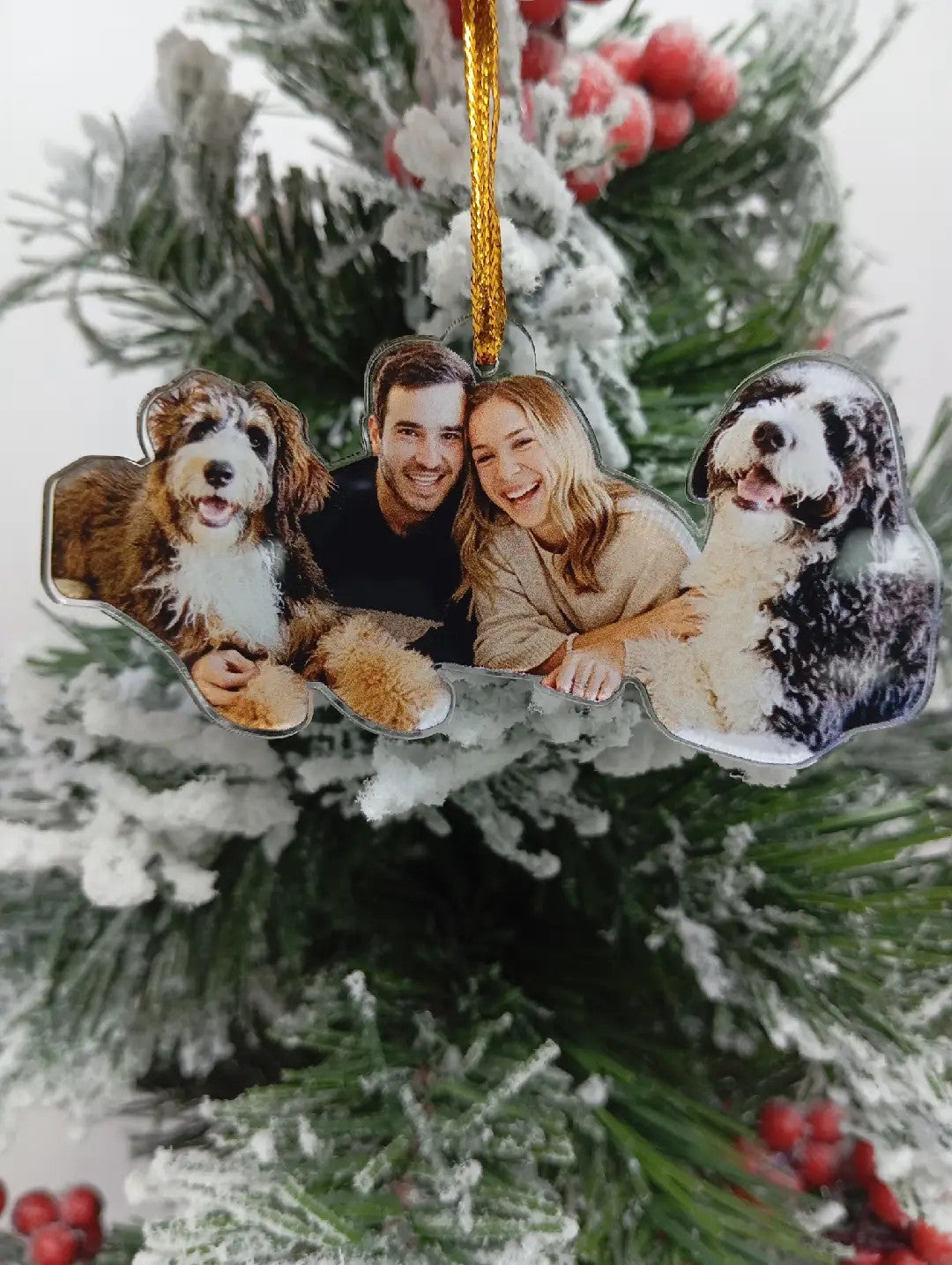 Custom Family Photo Ornament, Double-Sided Christmas Ornament 2024