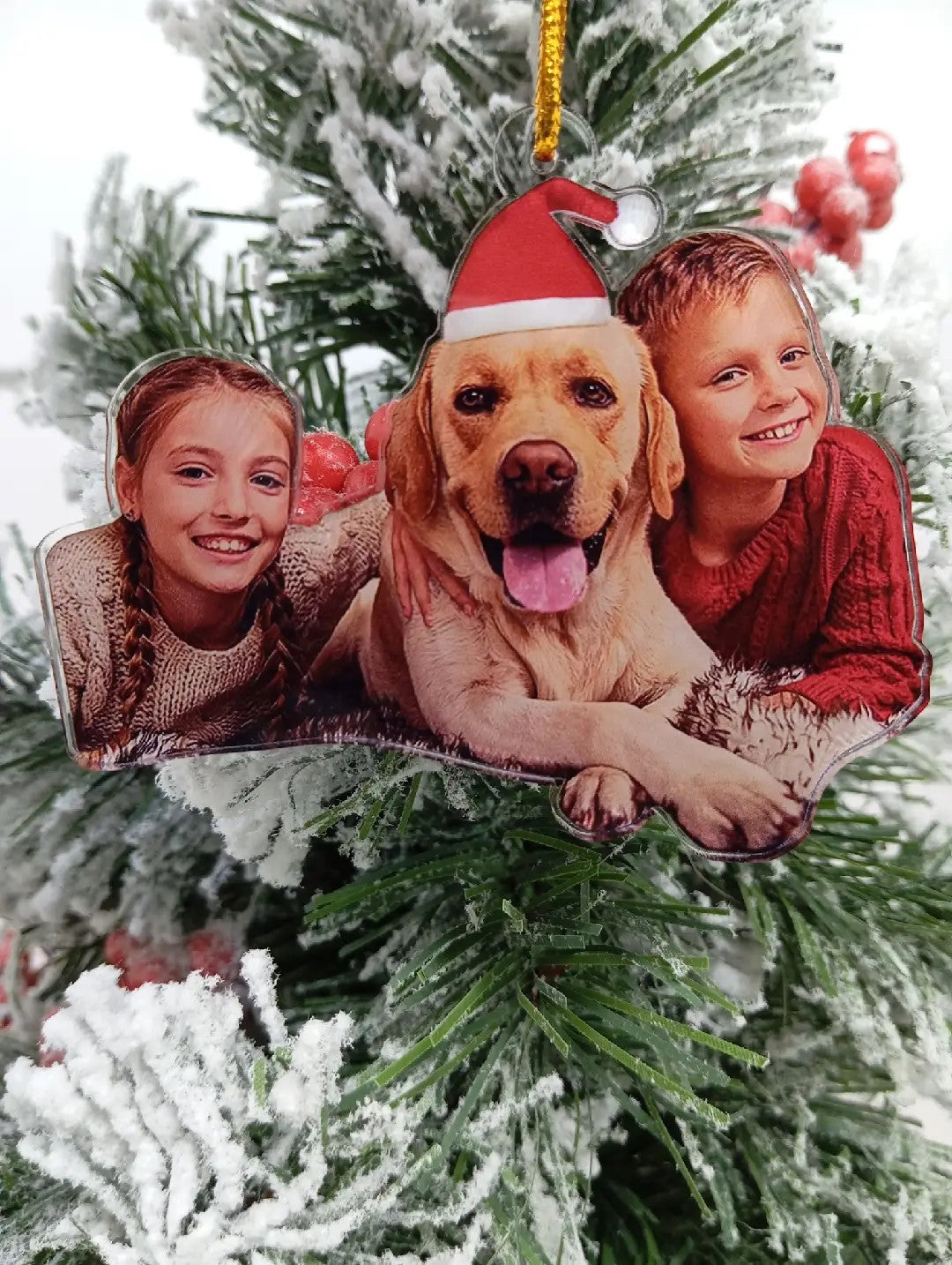 Custom Family Photo Ornament, Double-Sided Christmas Ornament 2024