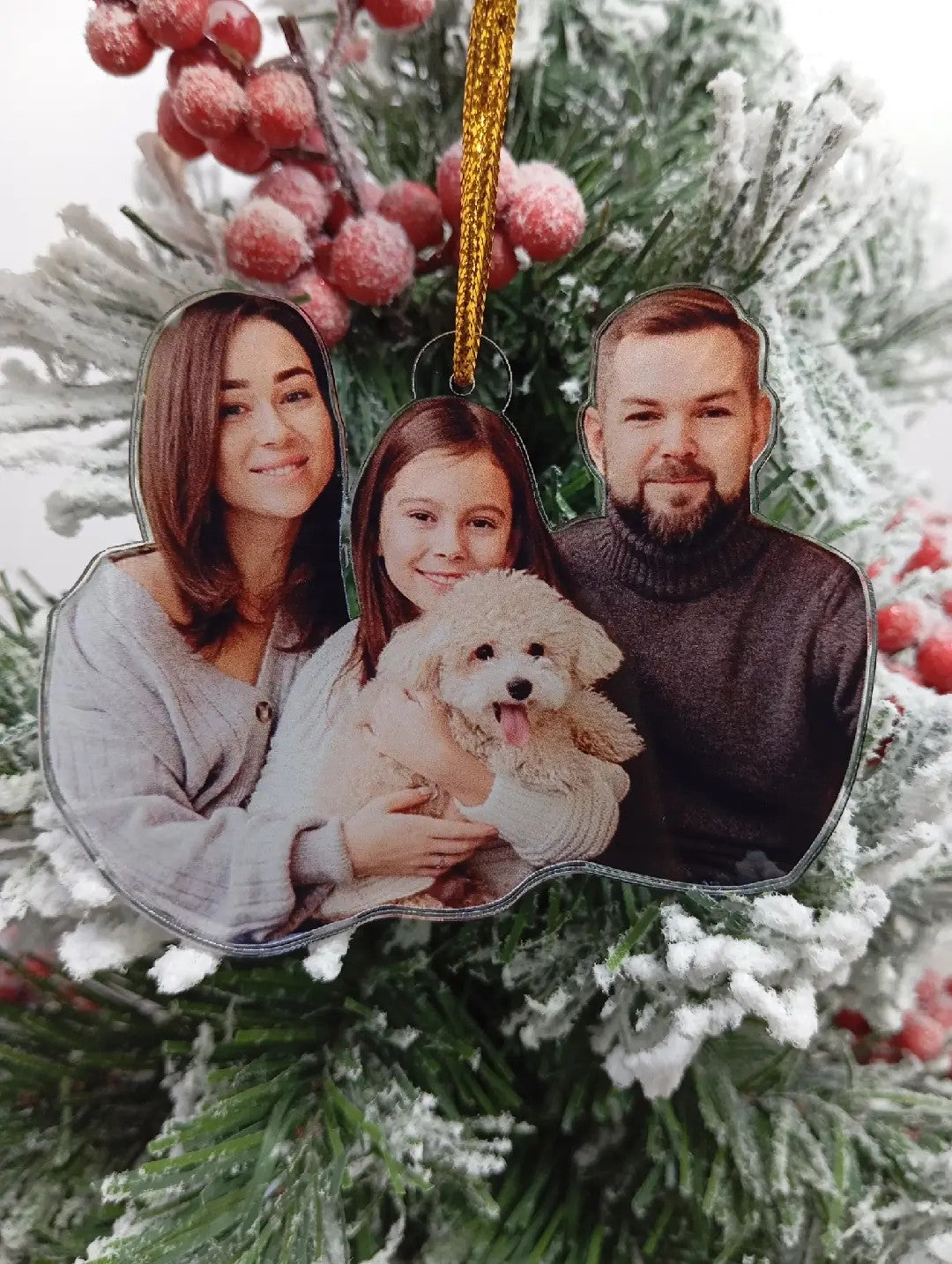 Custom Family Photo Ornament, Double-Sided Christmas Ornament 2024