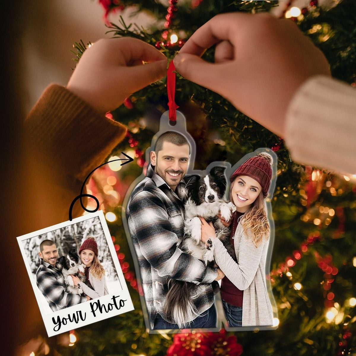 Custom Family Photo Ornament, Double-Sided Christmas Ornament 2024