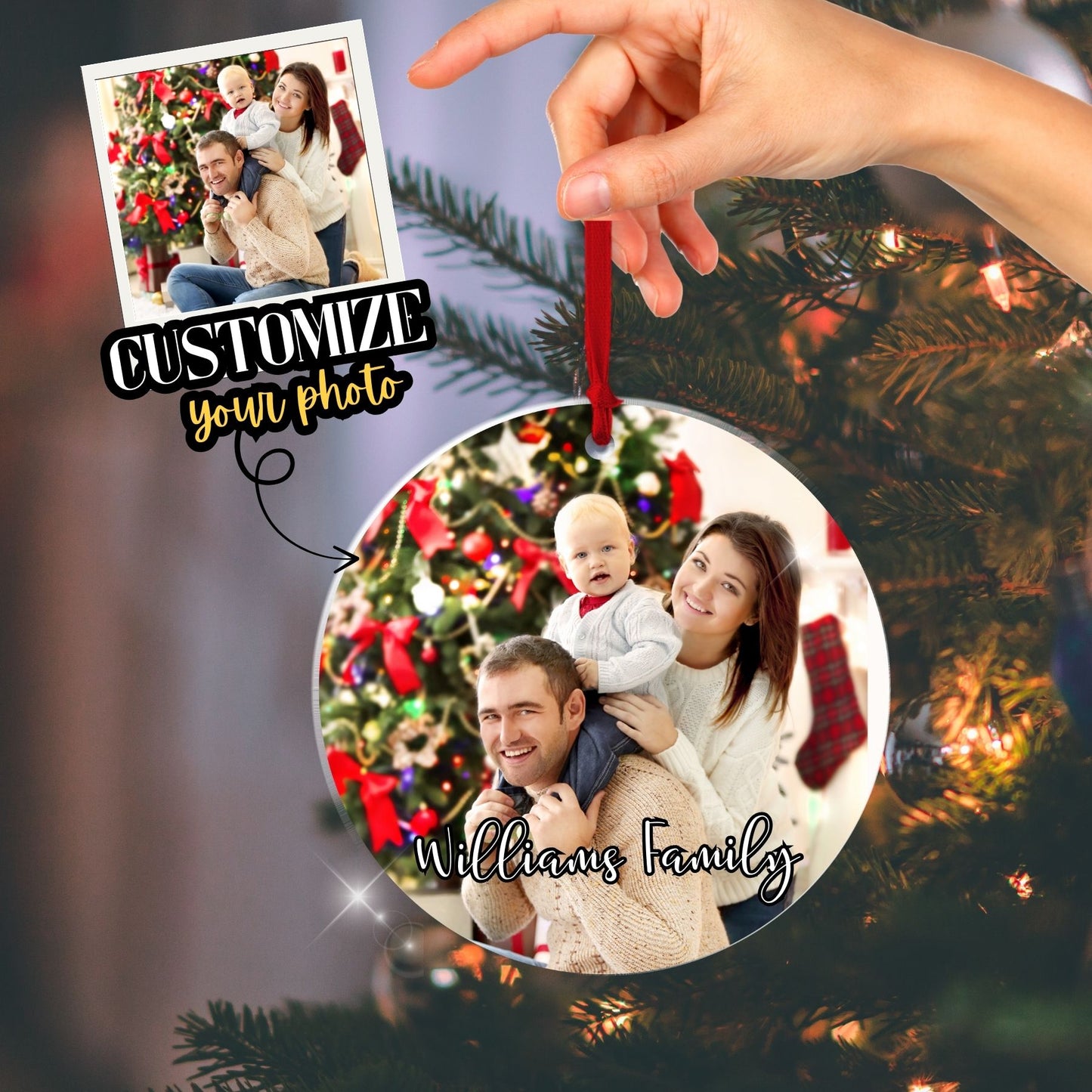 Photo Christmas Ornament  Personalized Gift  Custom